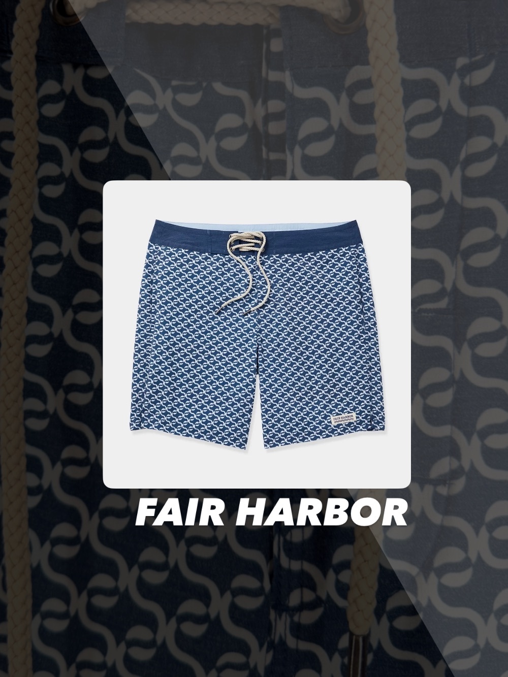 EUC Fair Harbor Navy Geo Nautilus Board Shorts